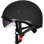ILM Motorcycle Half Helmet with Sunshield Quick Release Strap Half Face Fit for Cruiser Scooter Harley DOT Approved 883V (Matte Black, Small)