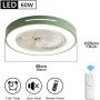 ATELANGE 19.7 In Flush Mount Invisible Ceiling Fan Light With Remote Control 3 Colors 3 Speeds Ceiling Fan With Light Enclosed Bladeless Ceiling Fan Light With Timing Function Pure Copper Motor For Ho