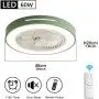 ATELANGE 19.7 In Flush Mount Invisible Ceiling Fan Light With Remote Control 3 Colors 3 Speeds Ceiling Fan With Light Enclosed Bladeless Ceiling Fan Light With Timing Function Pure Copper Motor For Ho