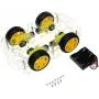 Guhowre DIY Robot Car Chassis Kit for Drive Controller Board Stepper Motor Speed Encoder, 4 Wheel and Battery Box