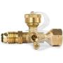 SHINESTAR Propane Brass Tee with 4 Port Adapter for RV and Motorhome, Propane Gas 4 Port Tee with Solid Brass