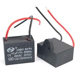 WINGONEER 2Pcs CBB61 4uF 450V AC 50 60Hz Air Conditioner Fan Motor Running Capacitor