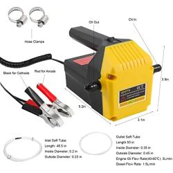 Vevitts 80w Oil Change Pump Extractor 12V Motor Oil Extractor Pump for Changing Diesel Fluid Scavenge Suction Oil Transfer Pump Kits for Jet Ski, Truck, RV, ATV, Boat