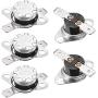 uxcell KSD301 Thermostat 50°C/122°F 10A Normally Closed N.C Adjust Snap Disc Temperature Switch for Microwave,Oven,Coffee Maker 5pcs