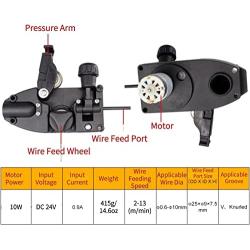 Mig Welder Roll Wire Feed Motor DC 24V 10W Soldering Wire Feeder Machine Welder Flux Core Wire Automatic Feed 0.6-1.0mm
