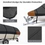 RVMasking Upgraded 600D Trailerable Waterproof Boat Cover Fits V-Hull,Tri-Hull, Runabout Boat (Length:17-19 Beam Width: up to 96