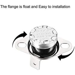uxcell KSD301 Thermostat 130°C/266°F Normally Closed N.C Adjust Snap Disc Temperature Switch for Microwave,Oven,Coffee Maker 5pcs