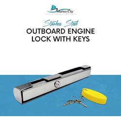 MARINE CITY 304 Grade Stainless Steel Fine Polished Strong and Sturdy Portable Outboard Engine Lock with Keys