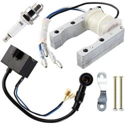 YOFMOO CDI Ignition Magneto Coil Spark Plug fits 49cc 50cc 60cc 66cc 70cc 80cc 2-stroke Engine Motorized Bicycle Bike