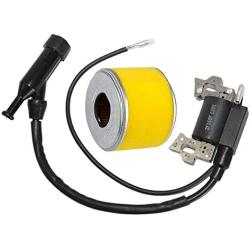 Ignition Coil For Honda GX120 GX160 GX200 Engine Generator Rototiller 4589693 30500-ZE1-073 with Spark Plug Air Filter by TOPEMAI