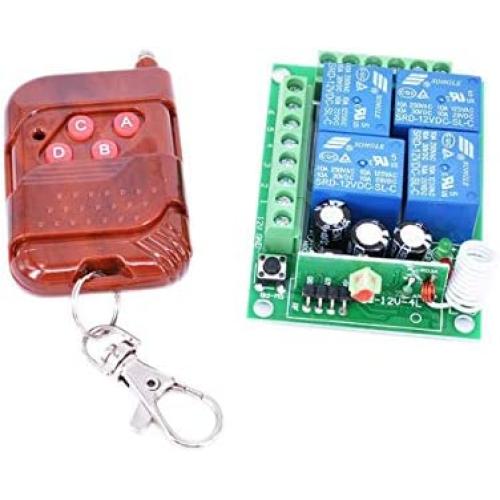 SUNDERPOWER 12v 4 Channel Wireless Remote Control Receiver Momentary Switch