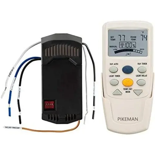 Universal Ceiling Fan Remote Control Kit with Receiver Replacement for Hampton Bay Harbor Breeze Hunter Timer LCD Display Temp 3-Speed FAN-9T L3HFAN-9T FAN-28R -Pikeman