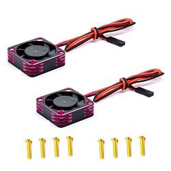 WWQB 2Pack RC Car Motor Cooling Fan Heatsink 28000RPM Brushless ESC Cooling Fan for RC Car 1/8 1/10 540 550 Motor,Rose Red (500081171A1)