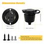 Flanged Outlet, NEMA 5-15 15 Amp Grounding Straight Blade Flanged Outlet Receptacle with Covers, cUL Listed, 120-125 Volt, 2 Pole-3 Wire, Commercial/Industrial Grade, Black