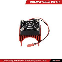 RC Motor Heatsink with 5V Cooling Fan for 1/10 Traxxas Axial Tamiya Losi 540 550 3650 Size Brushless Engine Motor?Remote Control Car Truck Buggy Crawler,Red