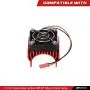 RC Motor Heatsink with 5V Cooling Fan for 1/10 Traxxas Axial Tamiya Losi 540 550 3650 Size Brushless Engine Motor?Remote Control Car Truck Buggy Crawler,Red