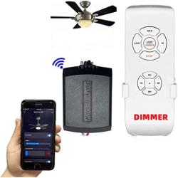 Universal Smart WiFi Ceiling Fan & Dimmer Remote Control Kit, Ceiling Fan Timing Speed & Dimmable LED Light Dimming Remote Control, Compatible with Alexa Google Assistant & Smart Life App