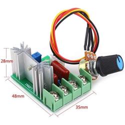 AC 50-220V 2000W SCR Electric Voltage Regulator Module Board Output Voltage Stabilizer Transformer Switch Temperature/Motor Speed Controller Light Dimmer