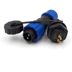 SD13 2pin Waterproof Power Connector, φ13mm 10A 380V High Voltage 1865mm Male Female Circular Power Connector, Heavy Industrial Aviation Air Plug Socket (2PIN, Panel Mount)