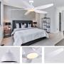 White Ceiling Fan, Newday 60 Ceiling Fans with Lights and Remote, Modern Large Ceiling Fans, Noiseless Reversible DC Motor, Big Indoor Ceiling Fans for Kitchen, Bedroom, Living Room (NEW)