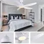 White Ceiling Fan, Newday 60 Ceiling Fans with Lights and Remote, Modern Large Ceiling Fans, Noiseless Reversible DC Motor, Big Indoor Ceiling Fans for Kitchen, Bedroom, Living Room (NEW)