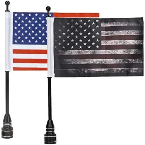 E-Most Motorcycles American Flag, US Military Army Flags Holder Brackets Flagpole Fit 1/2 Luggage Rack for Harley Davidson Goldwing Honda CB VTX CBR Yamaha