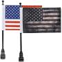 E-Most Motorcycles American Flag, US Military Army Flags Holder Brackets Flagpole Fit 1/2 Luggage Rack for Harley Davidson Goldwing Honda CB VTX CBR Yamaha