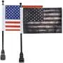 E-Most Motorcycles American Flag, US Military Army Flags Holder Brackets Flagpole Fit 1/2 Luggage Rack for Harley Davidson Goldwing Honda CB VTX CBR Yamaha