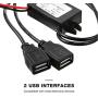 2 Pieces DC Converter 12V to 5V 3A 15W DC Buck Converter Module, DC to DC Reduced Voltage Regulator Car Power Converter Output Power Adapter (Double USB Interface)