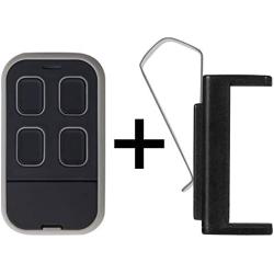 XIHADA Universal Garage Door Remote with Clip Universal Garage Door Opener Remote Universal Gate Remote Control Homelink Remote with Clip (Black with Brown )
