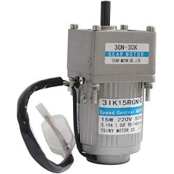 Bemonoc 15Watts AC 220V 50/60HZ Gear Reducer Motor High Speed 280 RPM & AC Speed Controller Kits Speed Variable CW CCW for dyeing industrial