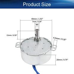 Heyiarbeit Synchronous Synchron Motor 50-60Hz AC 110V 15-18RPM Electric Motor CCW TYC-50 4W Horizontal Hole Tapping Shaft for Hand-Made School Project Model 1pcs