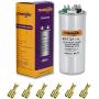 TOMORAL 40+7.5 MFD 40/7.5 uF ±5% 370VAC/440 Volt CBB65 Dual Run Round Capacitor for AC. for Condenser Straight Cool or AC Motor and Fan Starting or Heat Pump Air Conditioner (Universal Compatibility)