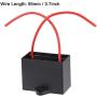 uxcell Ceiling Fan Capacitor CBB61 16uF 450V AC 2 Wires Metallized Polypropylene Film Capacitor 52x40x28mm for Electric Fan Pump Motor Generator 3Pcs