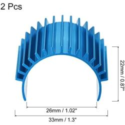 MECCANIXITY Motor Heat Sink Cooling Fins Aluminum 26mm Dia Sky Blue Purple for 370 380 Motor 2pcs