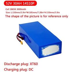 Jieoto 52V Ebike Battery 26Ah 30Ah Lithium-ion Battery Pack Waterproof E-Scooter/Electric Tricycles/Golf Cart/Mountain Bike Replacement Battery Fit for 1500W 1200W 1000W 750W 500W Motor