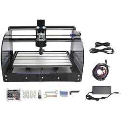 DIY CNC 3018PRO-M 3 Axis CNC Router Kit + PCB Milling, Wood Carving Engraving Machine + ER11 and 5mm Extension Rod (Working Area 300x180x45mm)