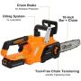 Electric Motor Saw.20V 10in 2.0AH Cordless Lithium Battery with Fast Charging Dock Charging Saw Orange