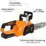 Electric Motor Saw.20V 10in 2.0AH Cordless Lithium Battery with Fast Charging Dock Charging Saw Orange