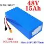 Grideto 48V Electric Bicycles Lithium Battery 48V 15AH 13S 5P E-Bike Battery with BMS Protection and Charger for 750W 500W 350W 250W 200W EBike Motor