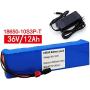 Jieoto 36V 12000mAh 10S 3P E-Bike Battery Pack Built-in 20A BMS Waterproof Lithium-ion Battery Pack with Charger Fit for 500W 350W 250W 200W E-Bike Scooters Motor