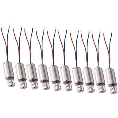 DC1.5-3V 6mm x 10mm Vibration Motor Miniature Micro Vibration Coreless Motor 11000RPM Small Electric Motors with 2 Wires - (10 Pcs)