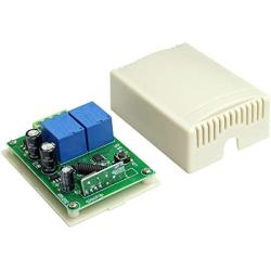 QIACHIP 12V Wireless RF Remote Control Relay Module Switch Receiver 2-Channel 433Mhz with 4 Smart Transmitters for DC Motor, Entrance Control 164ft Long Range(KR1202)