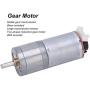 GA25-370 Gear Motor DC with Speed Encoder, Stainless Steel High Torque Electric Micro Speed Reduction Geared Motor Brush DC Motors Reducer Copper (DC12V 300RPM)