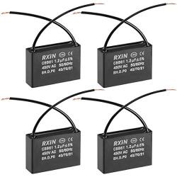 uxcell Ceiling Fan Capacitor CBB61 1.2uF 450V AC 2 Wires Metalized Polypropylene Film Capacitors 36.5x11x24.5mm for Water Pump Motor Generator, Pack of 4