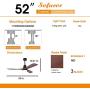 Sofucor 52 Wood Ceiling Fan With Lights Remote Control 3 Wood Fan Blade Ceiling Fans Noiseless Motor Solid Walnut and Matte Black