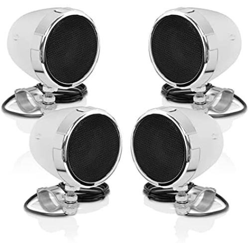 BOSS Audio Systems MC475BA Motorcycle Speaker Sound System - Bluetooth, Amplified, Weatherproof, 3 Inch Speakers, Volume Control, Also Use with ATVs and UTVs