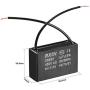 uxcell Ceiling Fan Capacitor CBB61 1uF 450V AC 2 Wires Metalized Polypropylene Film Capacitors 36.5x11x24.5mm for Water Pump Motor Generator, Pack of 2