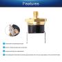 Fielect KSD301 Thermostat Temperature Control Switch,Adjust Snap Disc Temperature Switch 100°C Copper M5 Normally Closed 1 Pcs