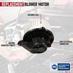 AC Blower Motor with Fan - Replaces 5012701AB, 5096255AA, 5096256AA, PM9198, 700012 - Compatible with Dodge and Jeep Vehicles - Ram 1500, Ram 2500, Ram 3500, 2002-2004 Grand Cherokee